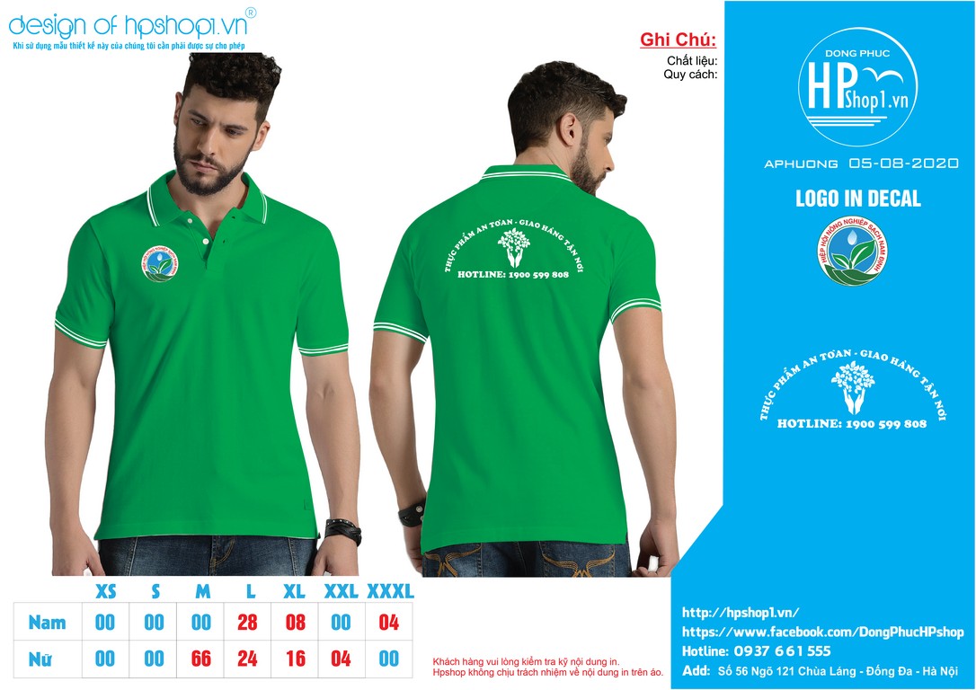 Mẫu áo đồng phục Hiệp hội nông nghiệp sạch